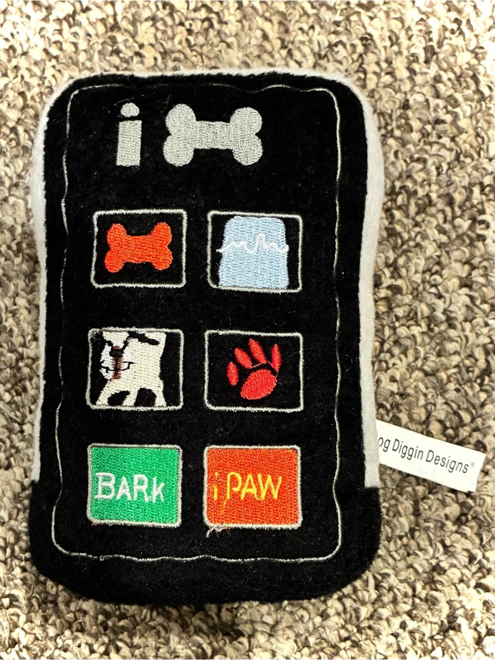 Dog Diggin Designs iBone Dog Toy Plush with Squeaker